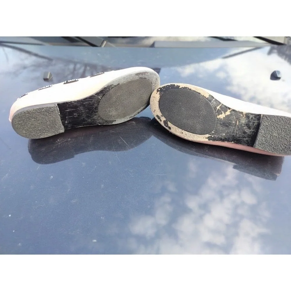 Fendi Roma Pink Leather Ballet Flats Logo Ribbon Bow Shoes Made in Italy Size 2 - Picture 2 of 9